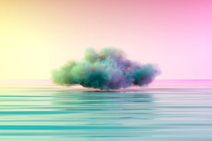 Cloud sitting on water